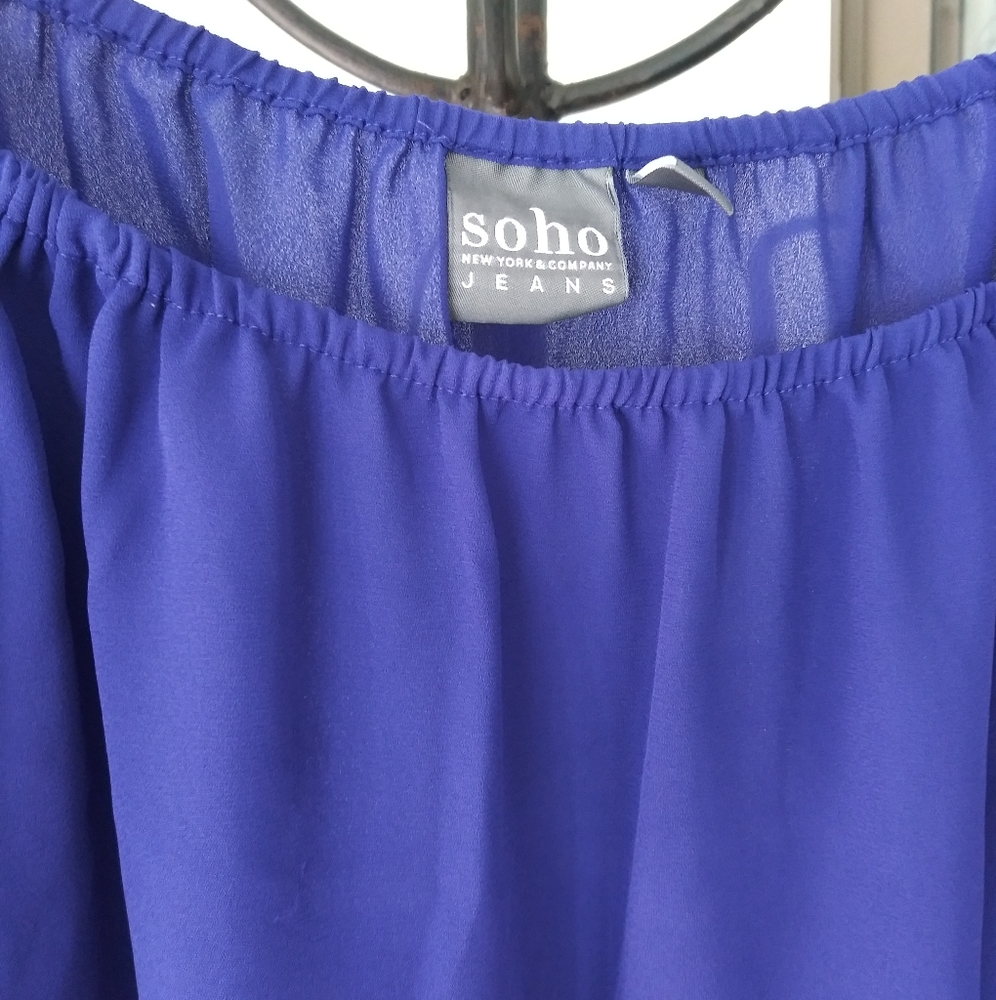 SOHO Purple flowy blouse.